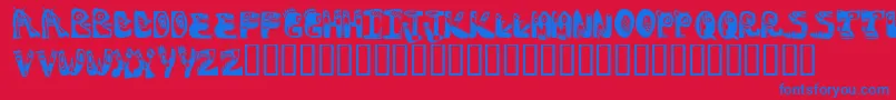 Monstocaps Font – Blue Fonts on Red Background