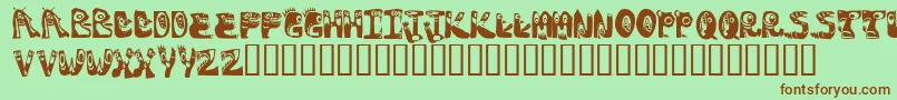 Monstocaps Font – Brown Fonts on Green Background