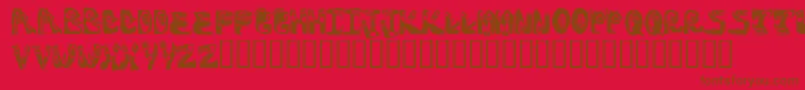 Monstocaps-Schriftart – Braune Schriften auf rotem Hintergrund