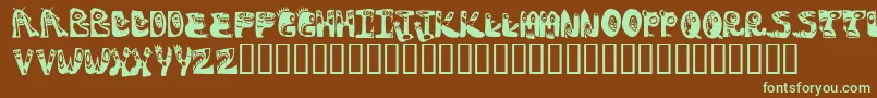 Monstocaps Font – Green Fonts on Brown Background