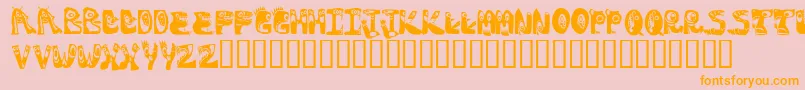 Шрифт Monstocaps – оранжевые шрифты на розовом фоне