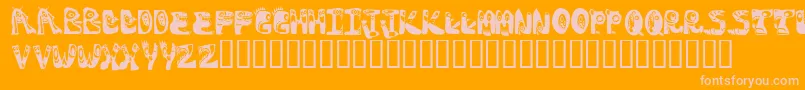 Monstocaps Font – Pink Fonts on Orange Background