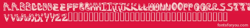 Monstocaps Font – Pink Fonts on Red Background
