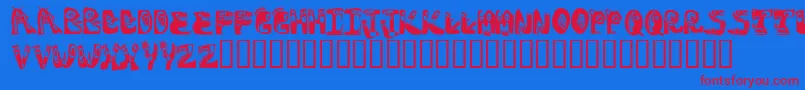 Więcej informacji o czcionce Monstocaps Czcionka Monstocaps – czerwone czcionki na niebieskim tle