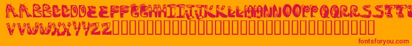 Monstocaps Font – Red Fonts on Orange Background