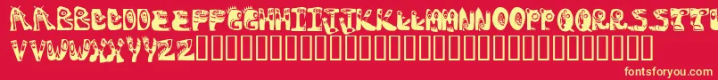 fuente Monstocaps – Fuentes Amarillas Sobre Fondo Rojo