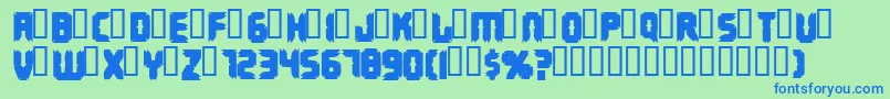 Terminus Font – Blue Fonts on Green Background