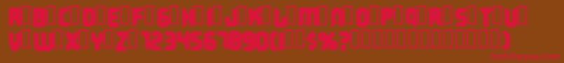フォントTerminus – 赤い文字が茶色の背景にあります。