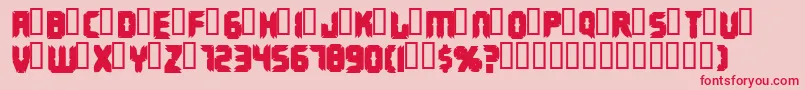 フォントTerminus – ピンクの背景に赤い文字