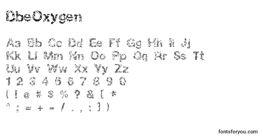 DbeOxygen Font – alphabet, numbers, special characters