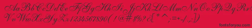 フォントAlsScript – 赤い背景に黒い文字