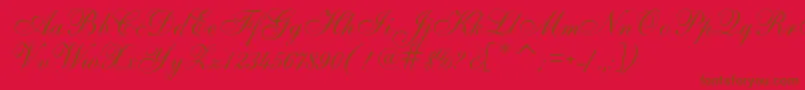 AlsScript-Schriftart – Braune Schriften auf rotem Hintergrund