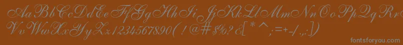 AlsScript Font – Gray Fonts on Brown Background