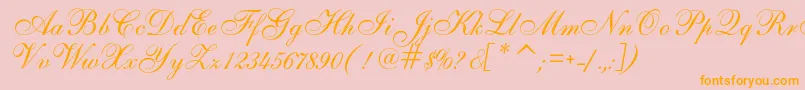 AlsScript Font – Orange Fonts on Pink Background