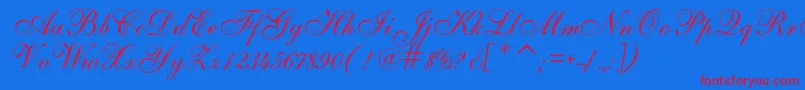 fuente AlsScript – Fuentes Rojas Sobre Fondo Azul