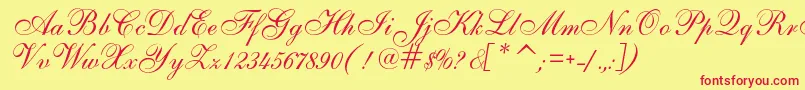AlsScript Font – Red Fonts on Yellow Background