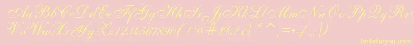Подробнее о шрифте AlsScript Шрифт AlsScript – жёлтые шрифты на розовом фоне