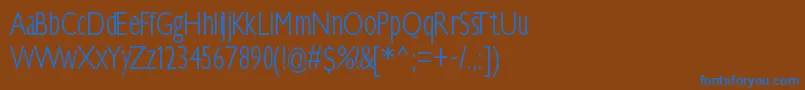Klilllightcondensed-Schriftart – Blaue Schriften auf braunem Hintergrund