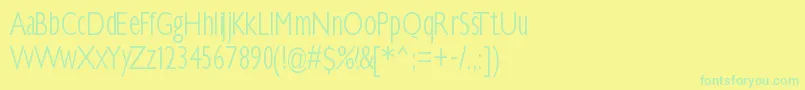 Police Klilllightcondensed – polices vertes sur fond jaune