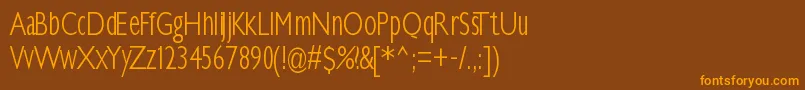 Klilllightcondensed Font – Orange Fonts on Brown Background