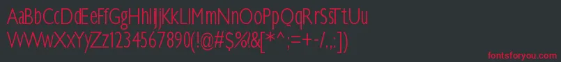 Klilllightcondensed Font – Red Fonts on Black Background