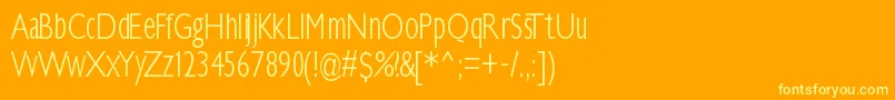 Klilllightcondensed Font – Yellow Fonts on Orange Background
