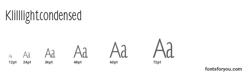 Klilllightcondensed Font Sizes