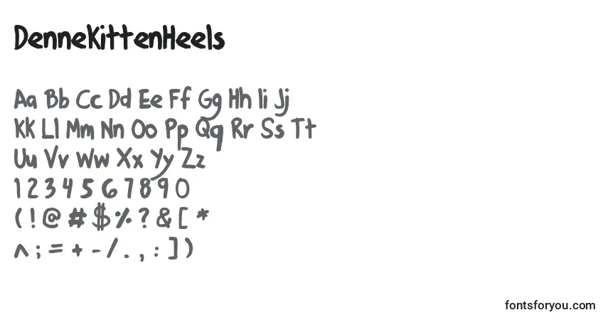 A fonte DenneKittenHeels – alfabeto, números, caracteres especiais