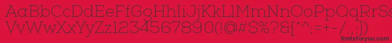 NexaSlabThin Font – Black Fonts on Red Background