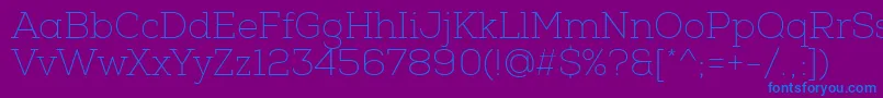 NexaSlabThin Font – Blue Fonts on Purple Background