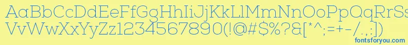 NexaSlabThin Font – Blue Fonts on Yellow Background