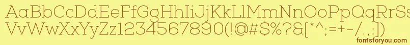 NexaSlabThin Font – Brown Fonts on Yellow Background