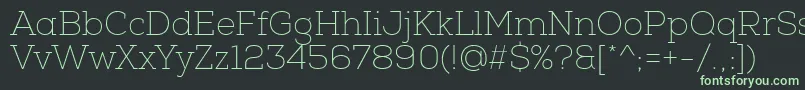 NexaSlabThin-fontti – vihreät fontit mustalla taustalla