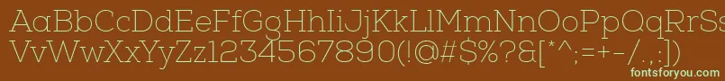 NexaSlabThin Font – Green Fonts on Brown Background