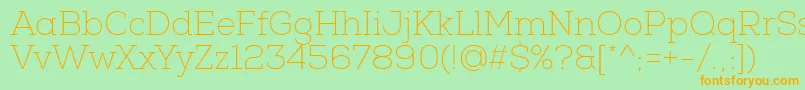 NexaSlabThin Font – Orange Fonts on Green Background