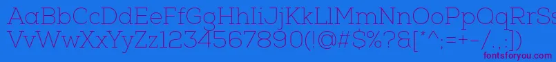 NexaSlabThin Font – Purple Fonts on Blue Background