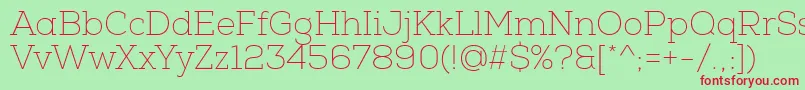 NexaSlabThin Font – Red Fonts on Green Background