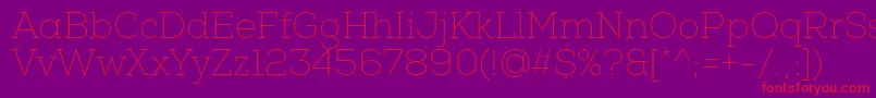 NexaSlabThin Font – Red Fonts on Purple Background