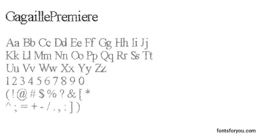 Schriftart GagaillePremiere – Alphabet, Zahlen, spezielle Symbole