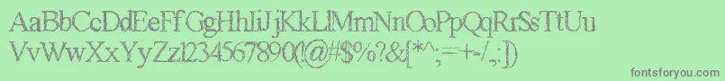 GagaillePremiere Font – Gray Fonts on Green Background
