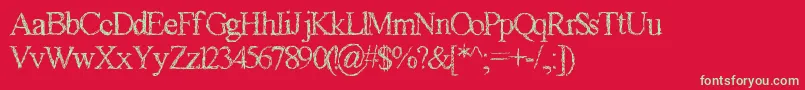 GagaillePremiere Font – Green Fonts on Red Background