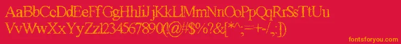GagaillePremiere Font – Orange Fonts on Red Background