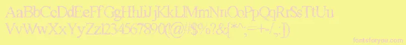 GagaillePremiere Font – Pink Fonts on Yellow Background