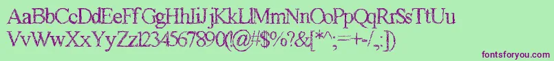 GagaillePremiere Font – Purple Fonts on Green Background