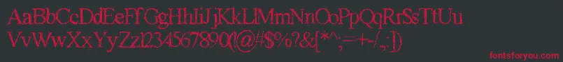 GagaillePremiere Font – Red Fonts on Black Background