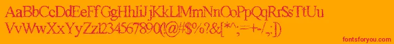GagaillePremiere Font – Red Fonts on Orange Background