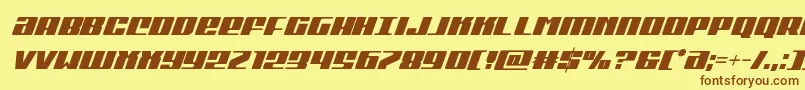 Шрифт Michigancondital – коричневые шрифты на жёлтом фоне