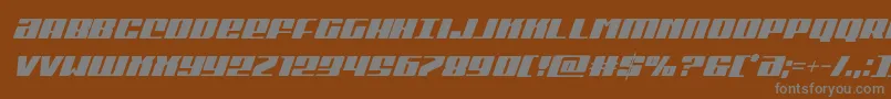 Michigancondital-fontti – harmaat kirjasimet ruskealla taustalla