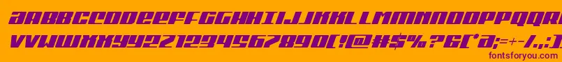 Michigancondital-Schriftart – Violette Schriften auf orangefarbenem Hintergrund