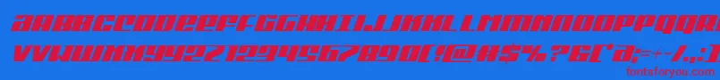 Michigancondital Font – Red Fonts on Blue Background